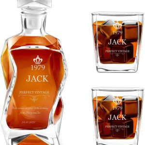 Best Personalized Whiskey Decanter Set With Glasses For Men