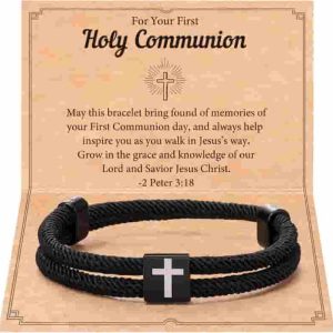 Best Adjustable Faith Cross Bracelet For Teen Boys – Perfect Communion Gift