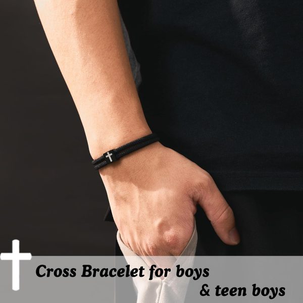 Best Adjustable Faith Cross Bracelet For Teen Boys – Perfect Communion Gift - Image 2