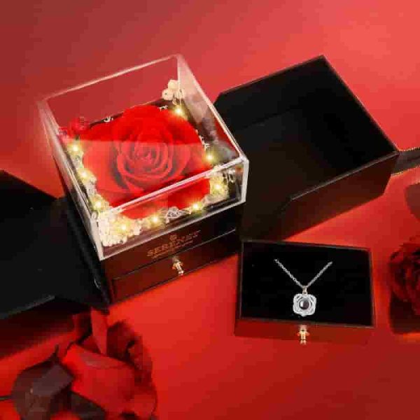 Best Preserved Rose & I Love You Necklace Gift Set - Image 2