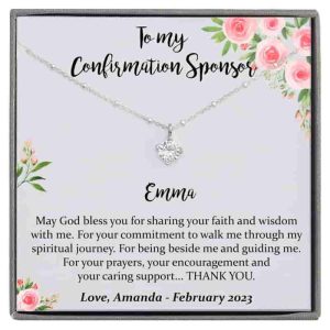 Best Personalized Confirmation Sponsor Necklace - 14k Gold Or Silver