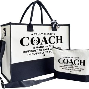 Best Canvas Coach Tote & Makeup Bag Gift Set