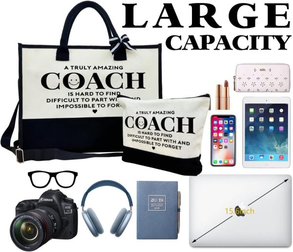 Best Canvas Coach Tote & Makeup Bag Gift Set - Image 4