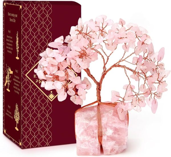 Rose Quartz Crystal Tree - Chakra Healing Gift For Home & Office