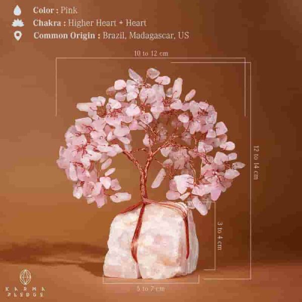 Rose Quartz Crystal Tree - Chakra Healing Gift For Home & Office - Image 2