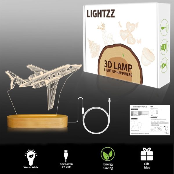 Best 3d Airplane Night Light For Boys - Usb Powered - Image 4