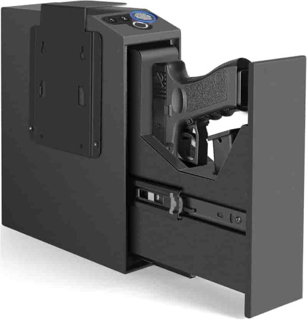 Best Biometric Handgun Safe With Auto Sliding Door For Desk & Nightstand