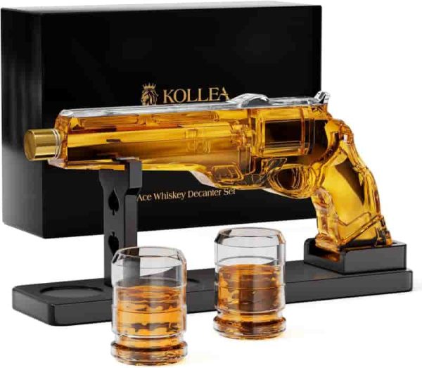 Unique Gun Whiskey Decanter Set - Perfect Gift For Men