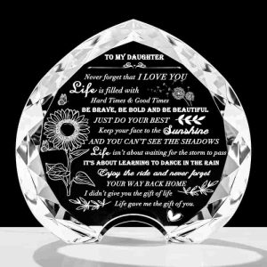 Crystal Heart Gifts For Daughter From Mom - Personalized Keepsake