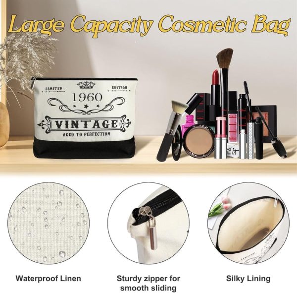Unique 65th Birthday Canvas Tote & Cosmetic Bag Gift Set - Image 3