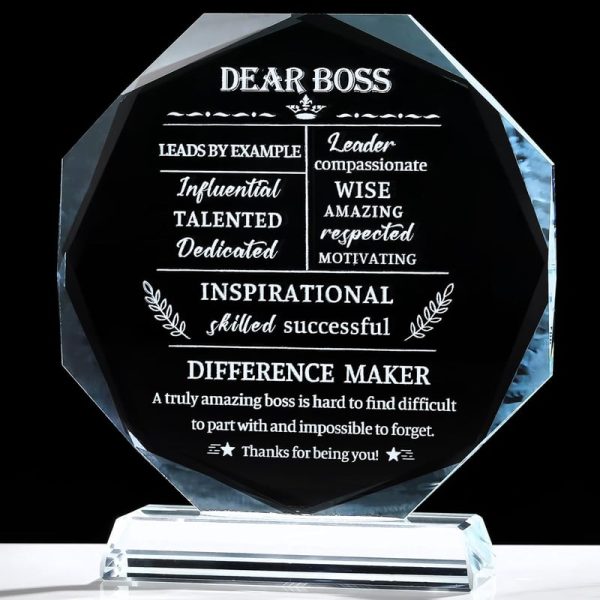 Best Crystal Plaque Boss Gifts For Retirement & Appreciation