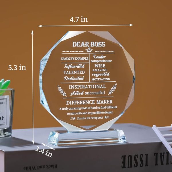 Best Crystal Plaque Boss Gifts For Retirement & Appreciation - Image 2