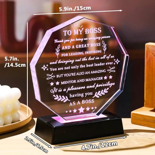 Crystal Led Boss Appreciation Gift - Ideal For Men & Women - Image 2