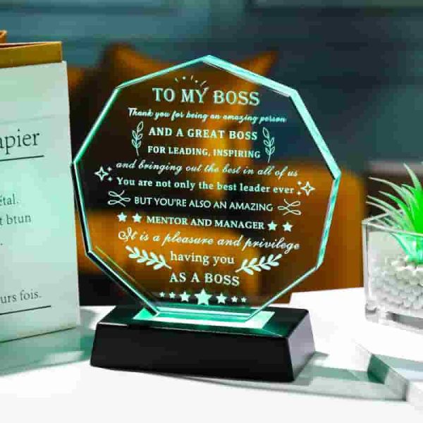 Crystal Led Boss Appreciation Gift - Ideal For Men & Women - Image 3