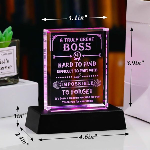 Best Boss Ever Crystal Keepsake With Led Base - Image 2