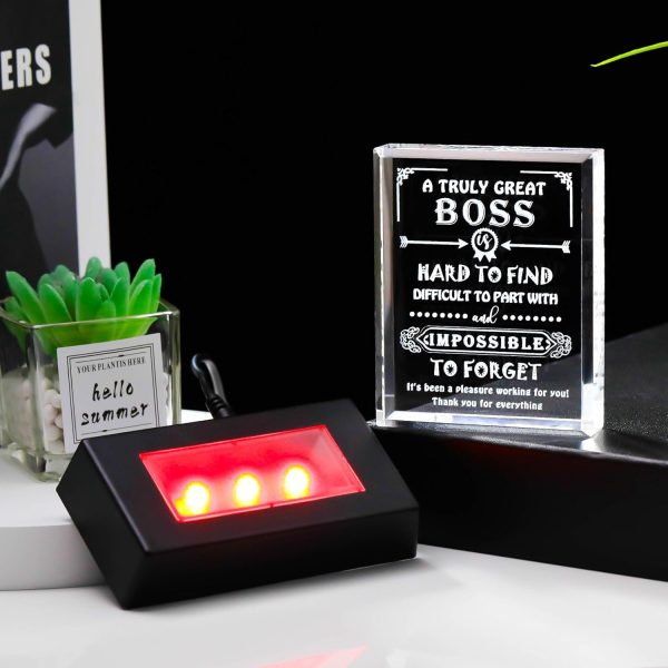 Best Boss Ever Crystal Keepsake With Led Base - Image 4