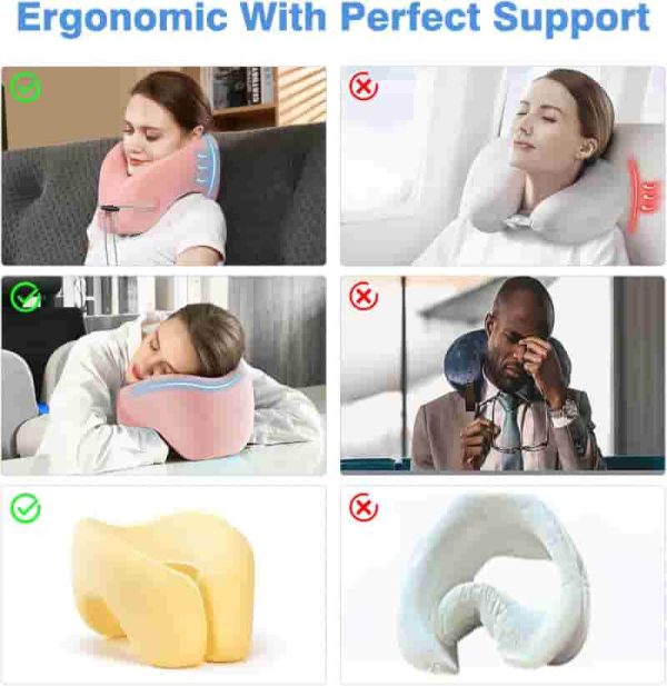 Best Memory Foam Travel Neck Pillow Set With Eye Mask - Image 6