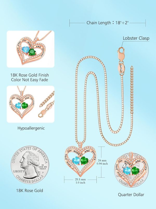 Rose Gold Birthstone Necklace - Perfect Gift For Her - Image 5