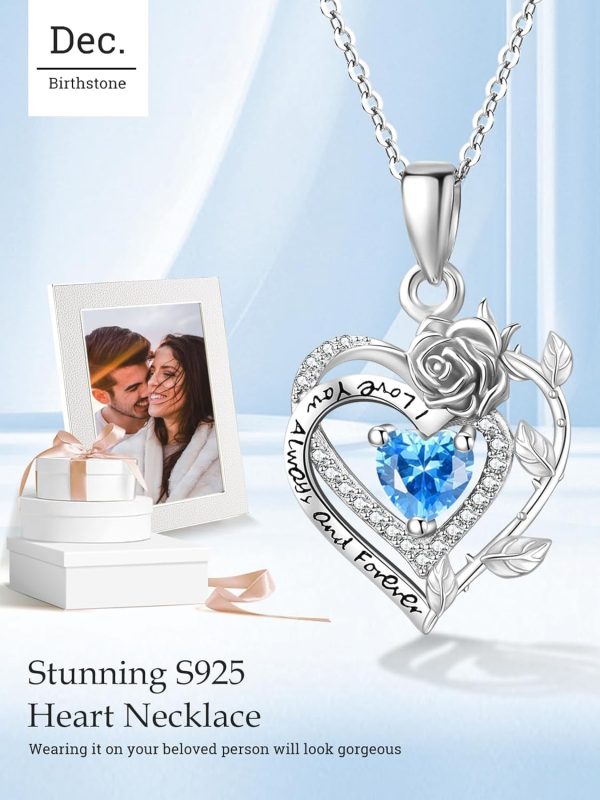 Sterling Silver Mom Pendant - Birthstone Heart Jewelry Gift - Image 3