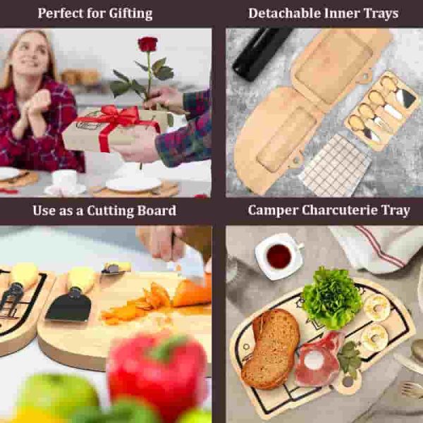 Best Foldable Bamboo Charcuterie Board Set - Perfect Gift - Image 4