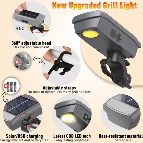 Best Solar/usb-c Rechargeable Grill Lights - Perfect Gift - Image 3