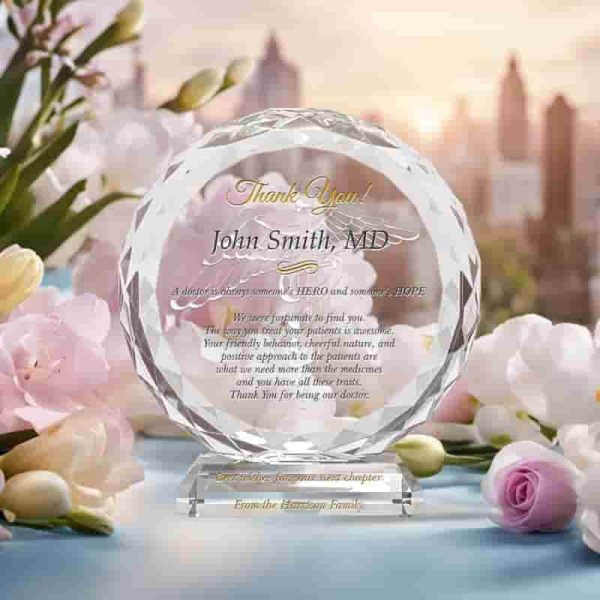 Personalized Crystal Doctor Appreciation Gift Plaque - Unique Thank You Or Retirement Gift - Image 2