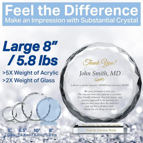 Personalized Crystal Doctor Appreciation Gift Plaque - Unique Thank You Or Retirement Gift - Image 4