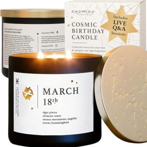 March 18th Personalized Pisces Candle - Perfect Birthday Gift
