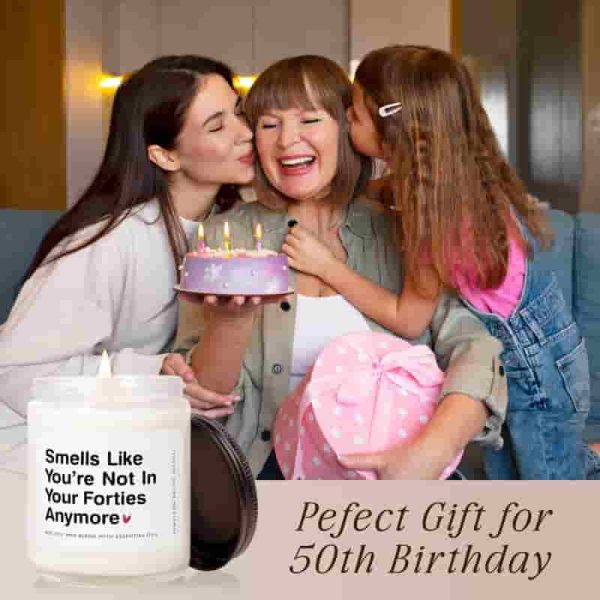 Best 50th Birthday Gifts For Women - Lavender Soy Candle, Funny & Unique - Image 3