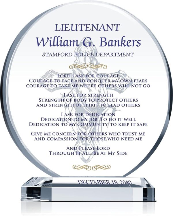 Best Personalized Police Officer Crystal Plaque Gift