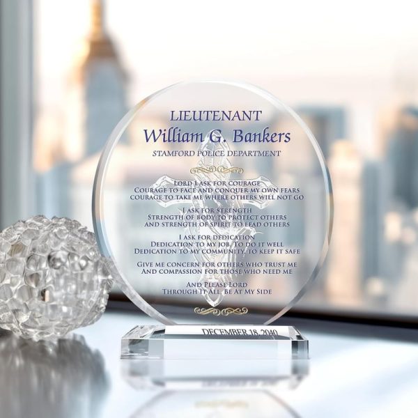 Best Personalized Police Officer Crystal Plaque Gift - Image 2