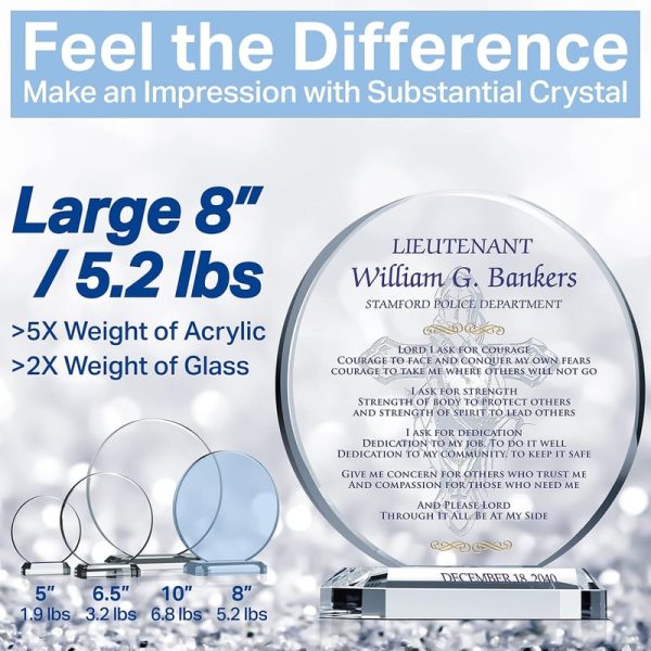 Best Personalized Police Officer Crystal Plaque Gift - Image 4