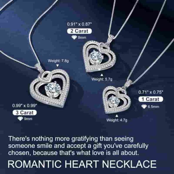 Best Moissanite Heart Necklace Gift For Her S925 - Image 4