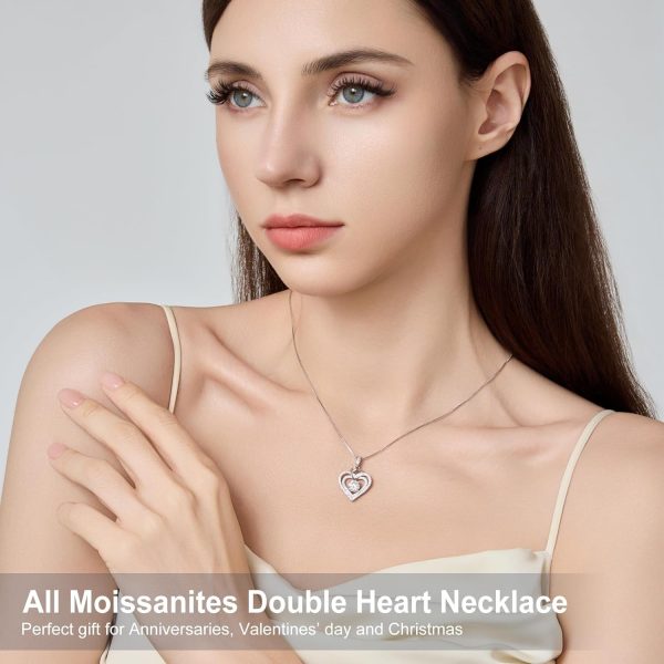 Best Moissanite Heart Necklace Gift For Her S925 - Image 5