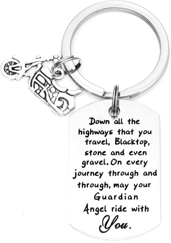 Ride Safe Keychain For Motorcycle Riders - Guardian Angel Gift
