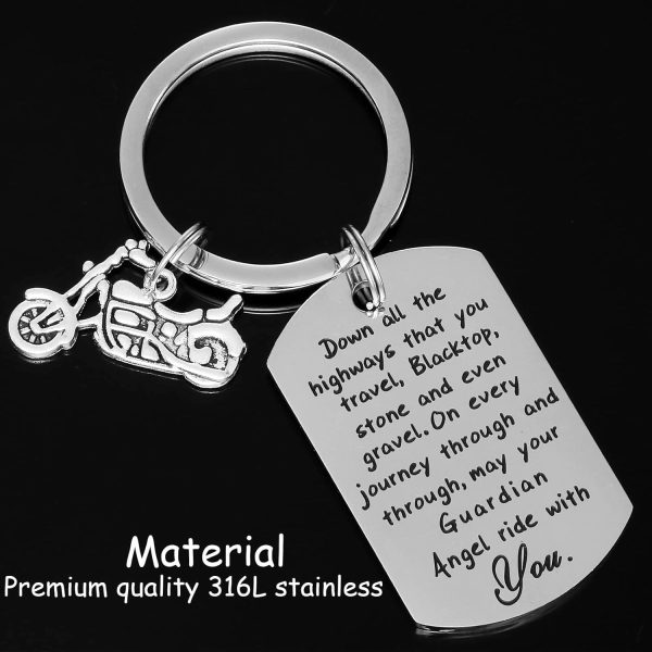 Ride Safe Keychain For Motorcycle Riders - Guardian Angel Gift - Image 2