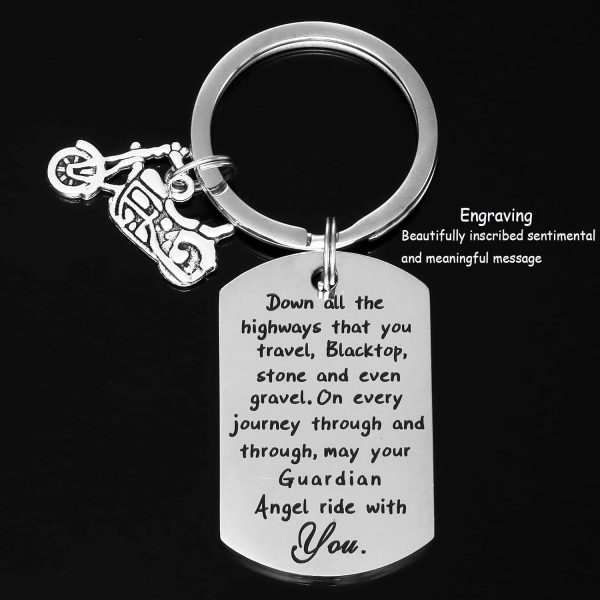 Ride Safe Keychain For Motorcycle Riders - Guardian Angel Gift - Image 3