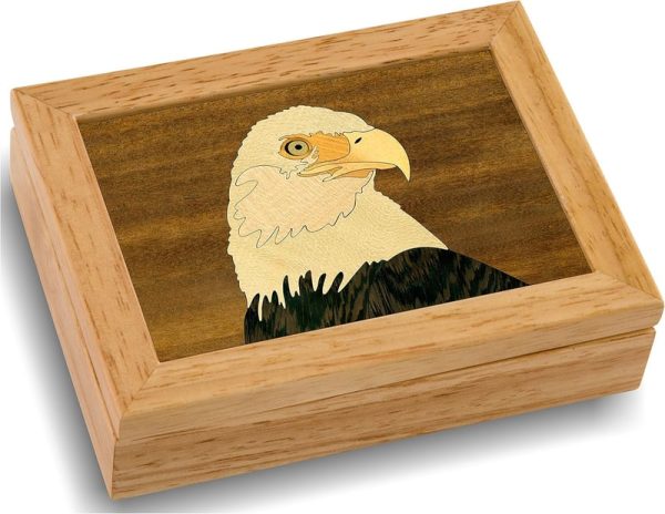 Handmade Eagle Wooden Box - Unique Jewelry Gift - Made In Usa