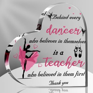 Best Acrylic Dance Teacher Appreciation Gift Heart Keepsake