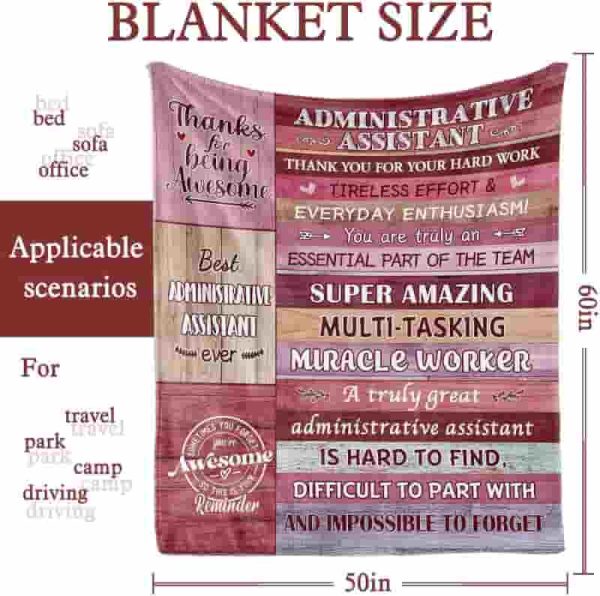 Best Administrative Assistant Day Gift Blanket 60"x50" - Image 2