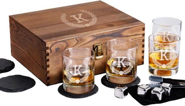 Best Personalized Whiskey Glass Set For Men - Valentine's Gift