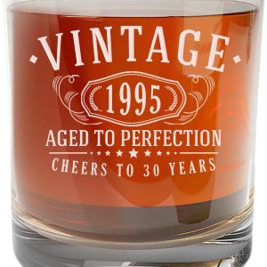 Best 30th Birthday Whiskey Glass - Vintage 1995 Gift