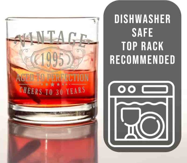 Best 30th Birthday Whiskey Glass - Vintage 1995 Gift - Image 4