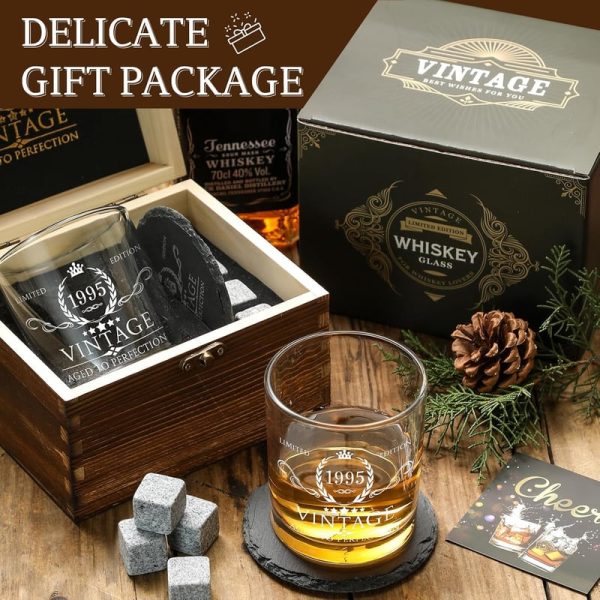 Best 30th Birthday Whiskey Glass Set For Men With Wood Box - Image 5