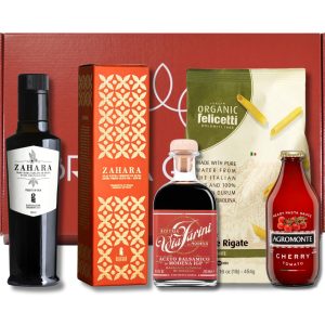 Italian Gourmet Gift Set With Olive Oil, Balsamic, Pasta & Sauce