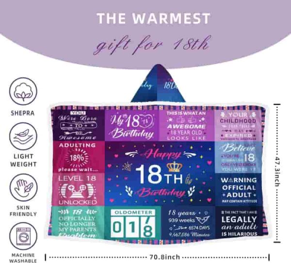 Best 18th Birthday Blanket Hoodie For Women - Image 2