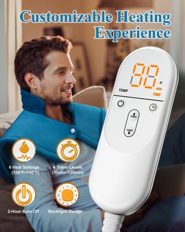 Best Electric Heating Pad For Neck & Shoulder Pain Relief - Perfect Gift For Mom & Dad - Image 4