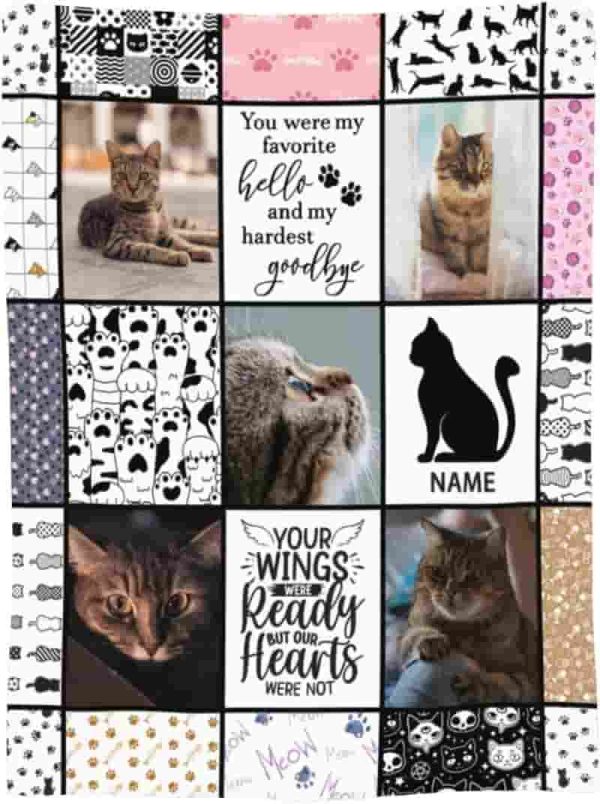 Personalized Cat Loss Blanket - Memorial Gift 30''x40''