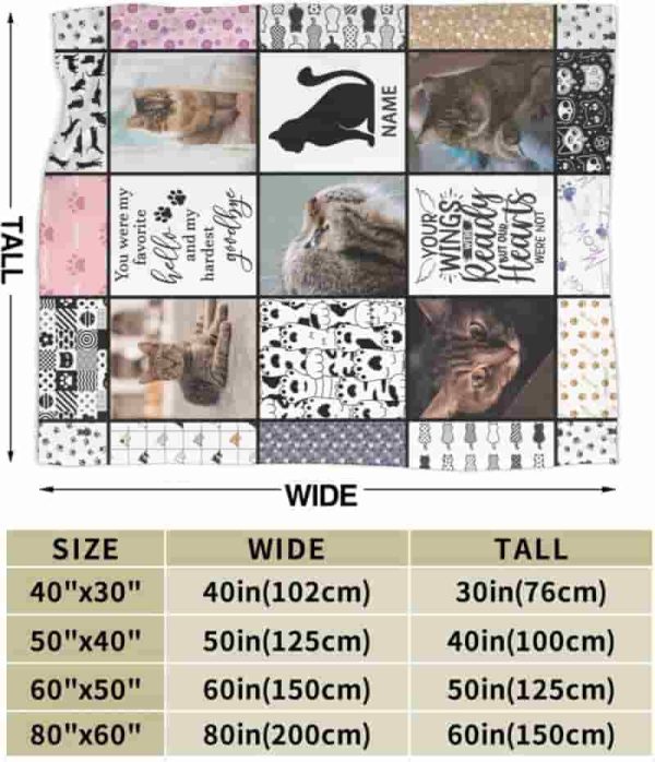 Personalized Cat Loss Blanket - Memorial Gift 30''x40'' - Image 3