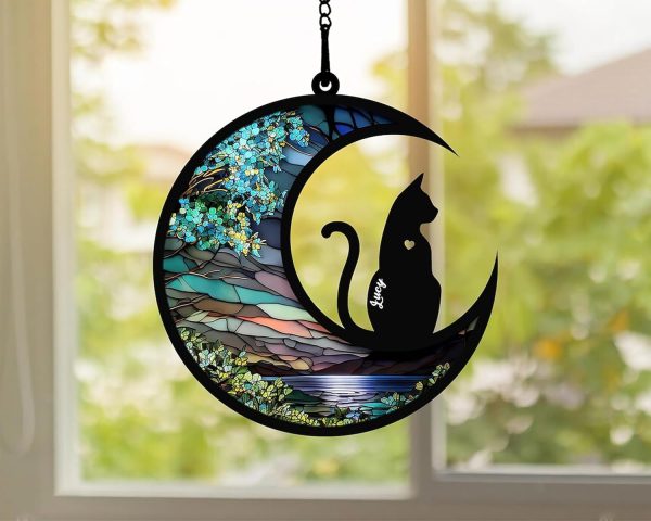 Best Cat Memorial Suncatcher - Personalized Stained Glass Gift - Image 2